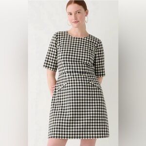 J. Crew Tollegno 1900 Buffalo Check Wool Blend Dress